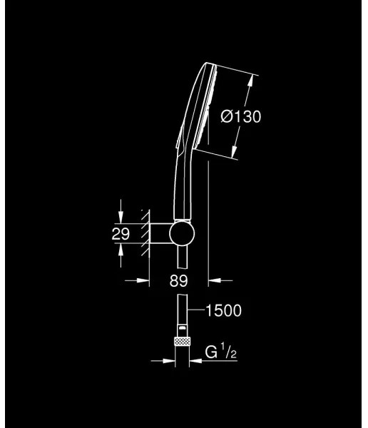 GROHE 26580000 - RAINSHOWER SMARTACTIVE 130 kézi zuhanyszett 1500 mm króm