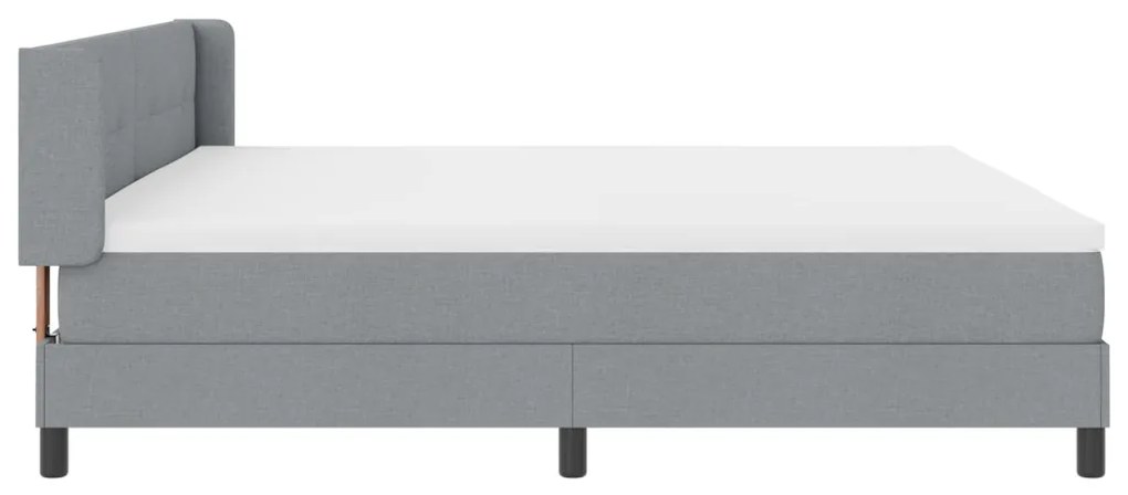 Boxspring ágy matraccal matracmal Világosszürke 200 x 200 cm