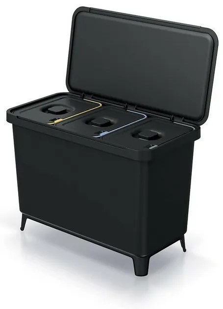 SYSTEMA szelektív hulladékgyűjtő 3 x 10 l fekete