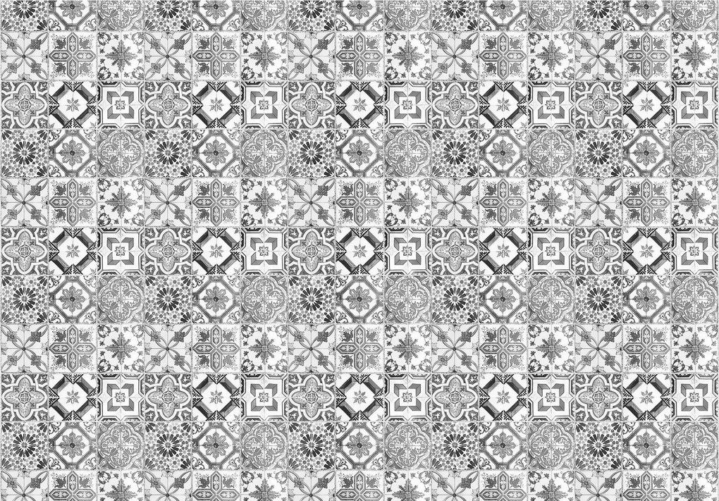 Fotótapéta fekete-fehér geometria vinil csempe 460x300 +ragasztó