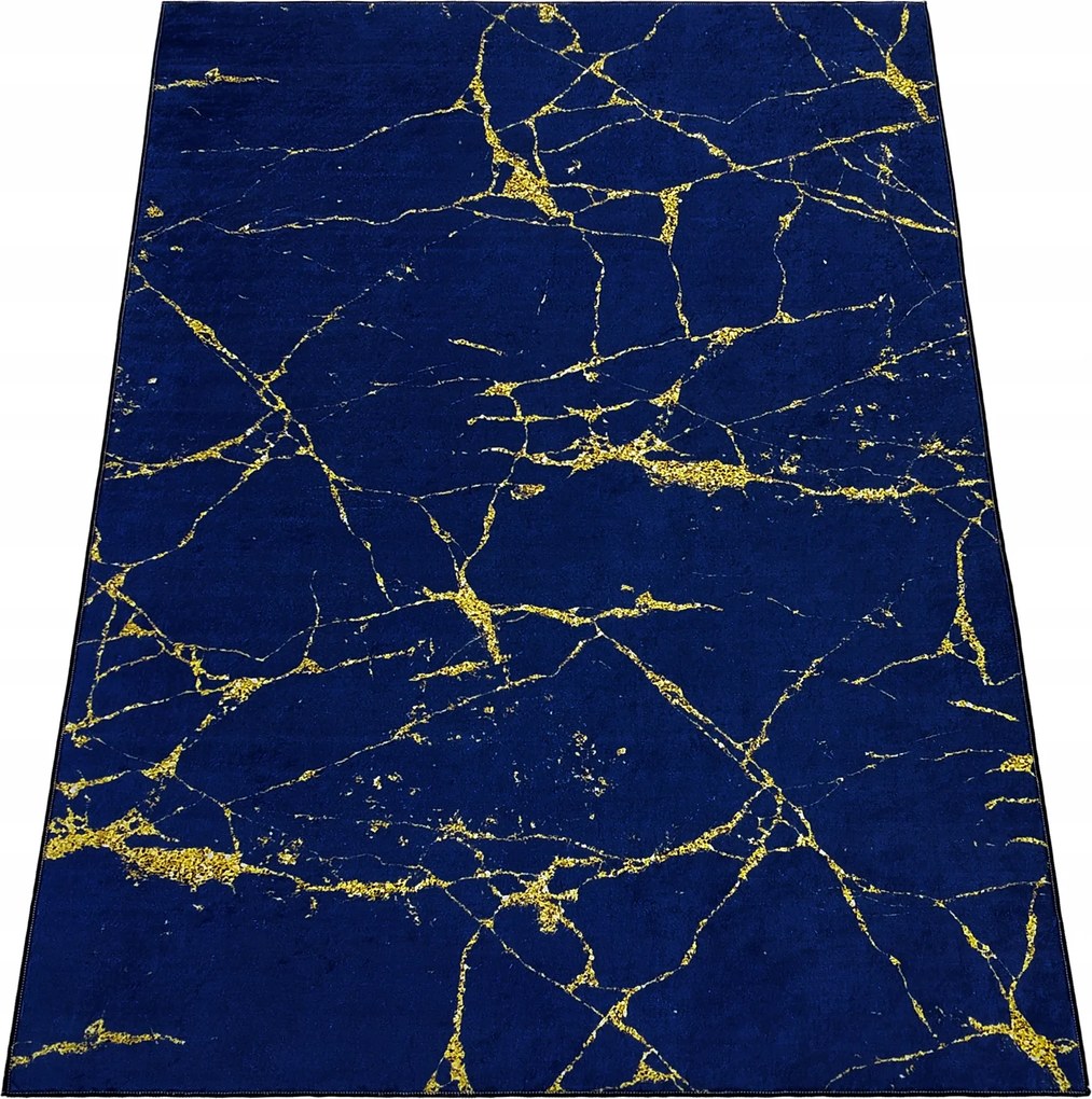 Szőnyeg 80x120 Csúszásgátló Márvány Kék Sötétkék Modern Szoba