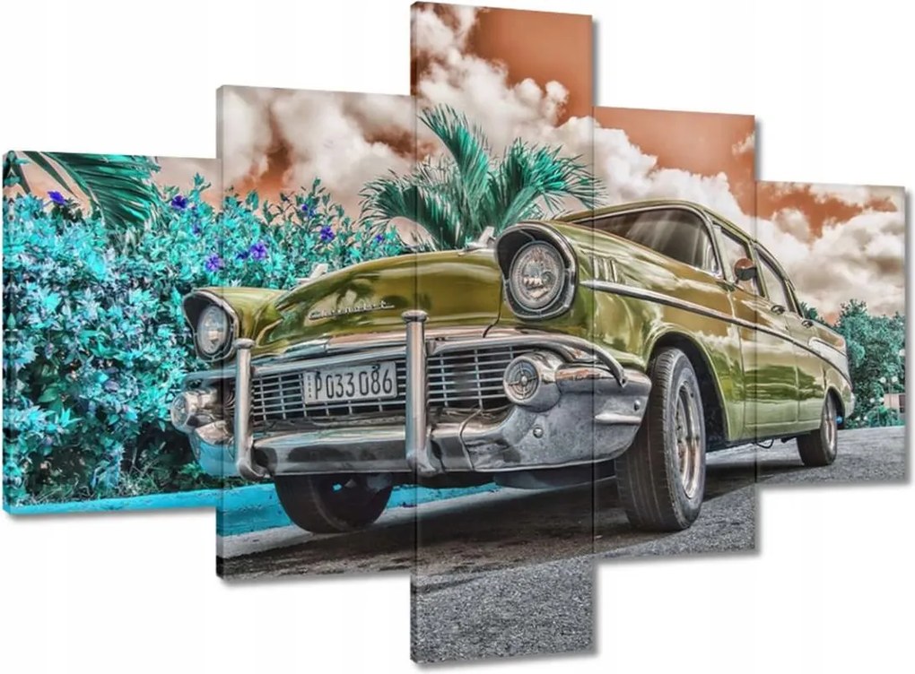 Vászonkép 100x70 Sárga antik autó