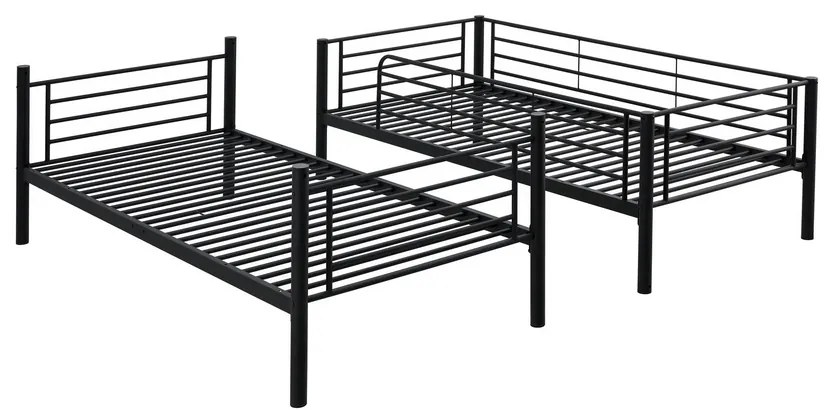 Bunky ágy 90 x 200 cm, emeletes, fekete