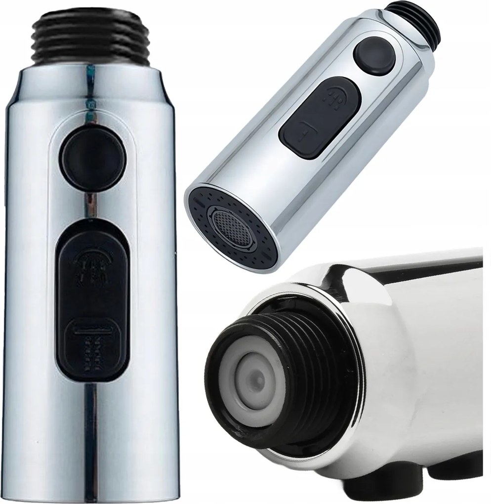 Konyhai Csaptelep Kihúzható Kifolyócsővel Króm Véggel 3 Funkció