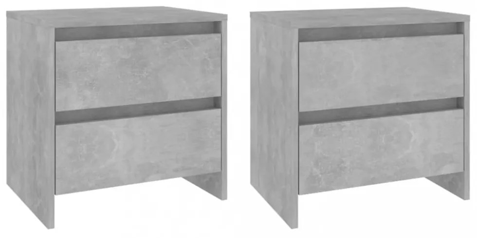 2 db betonszürke szerelt fa éjjeliszekrény 45x34,5x44,5 cm