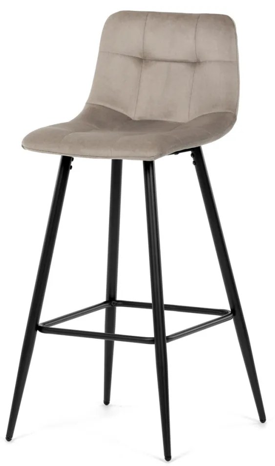 Bárszék, cappuccino szövet, négylábú fém láb