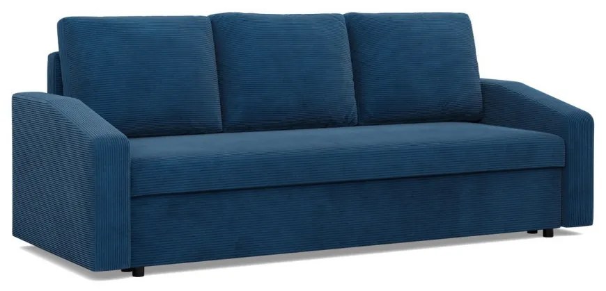 Zeus kanapéágy, kordbársony, hab töltet, döntött kartámasz, kék