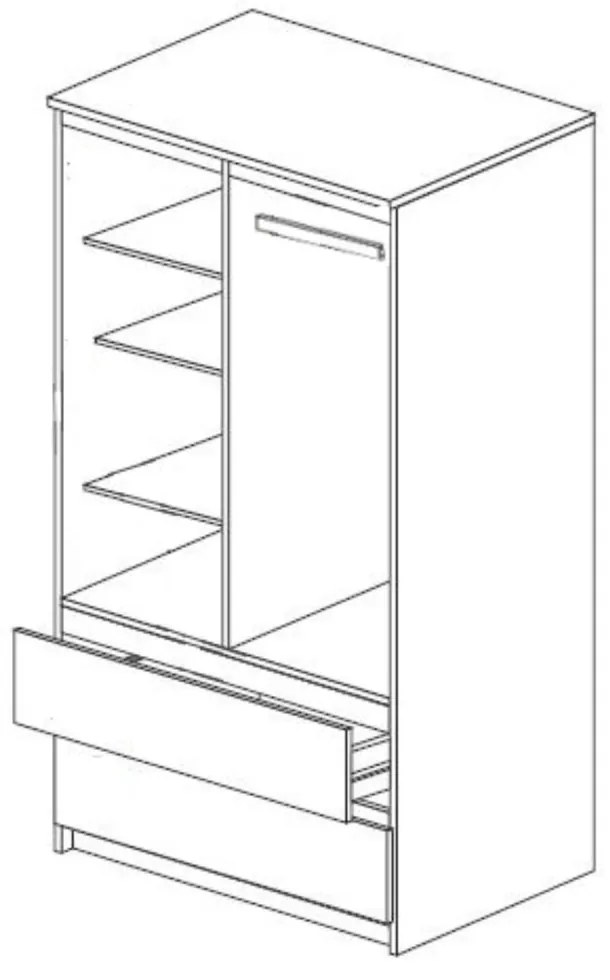 Washington Gardróbszekrény Fehér 90 cm