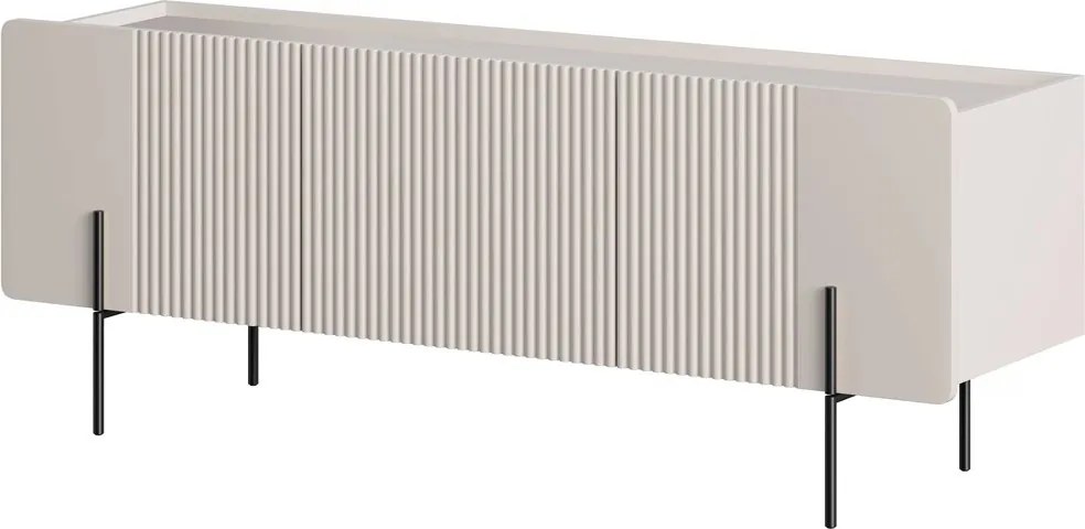 Malmi TV szekrény 150 cm - kasmír / fekete lábak