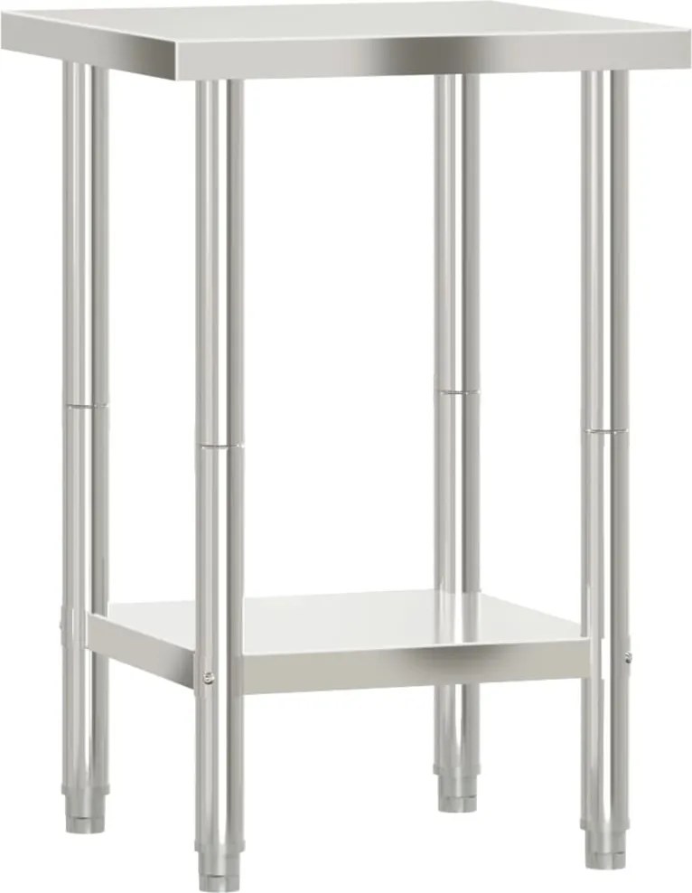 vidaXL rozsdamentes acél konyhai munkaasztal 55 x 55 x 85 cm