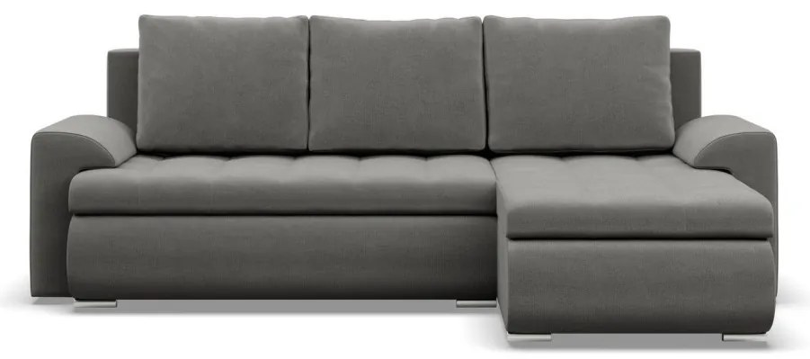 Tokio sarokkanapé, 2 ágyneműtartóval, bársony, jobboldali, világosszürke