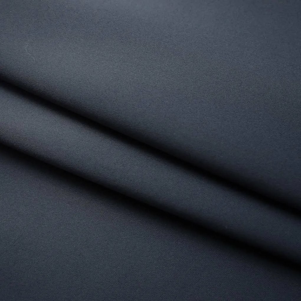 2 db antracitszürke sötétítőfüggöny kampókkal 140 x 225 cm