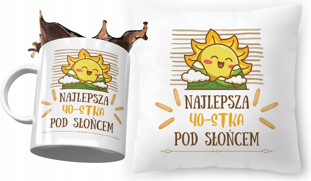 Születésnapi szett 40 40-es 40-es párna Bögre Nyomtatott fényképpel