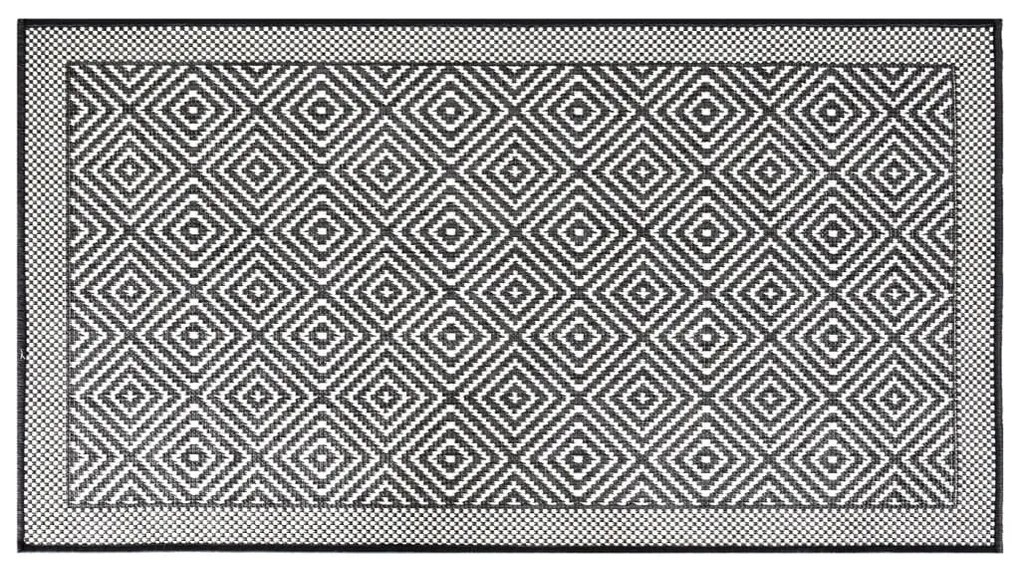 szürke és fehér megfordítható kültéri szőnyeg 80 x 150 cm
