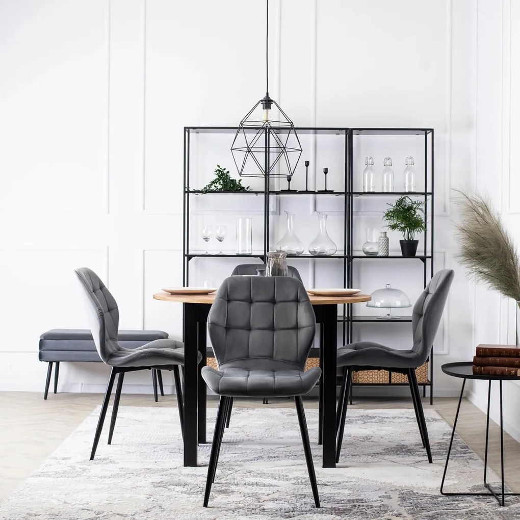 Szék szürke színben, bársony kárpittal. LUCKY