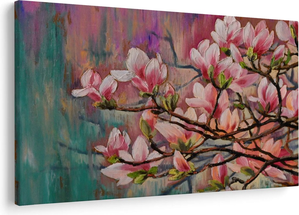 Kép - olajfestmény, virágzó Sakura (90x60 cm)