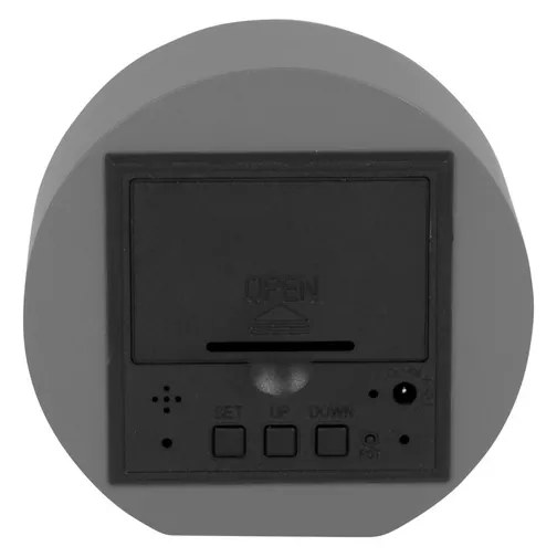 Karlsson 5981GY design LED óra ébresztővel,szürke, átmérő 9 cm