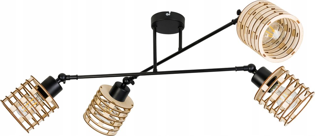 Mennyezeti lámpa csillár állítható Loft fa 4