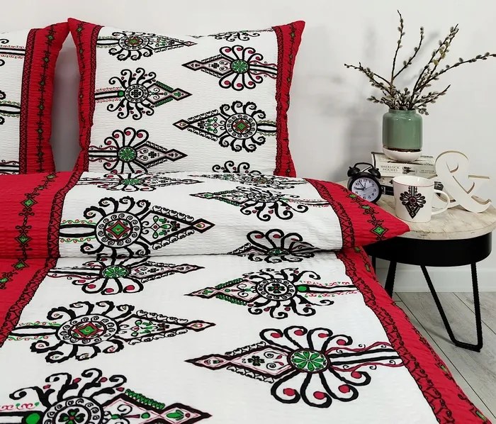 Ágyneműhuzat Prémium hegyi párnahuzat piros 22189-2 220x200 Zakopane