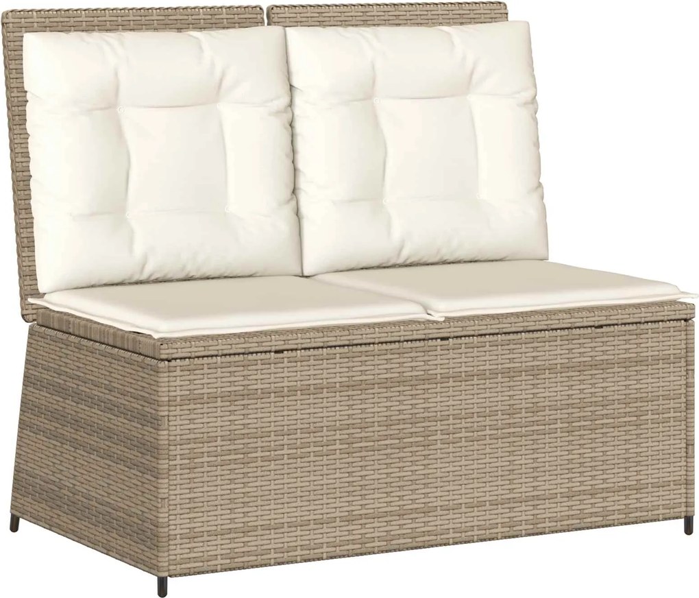 vidaXL Kerti pad Bézs polirattan