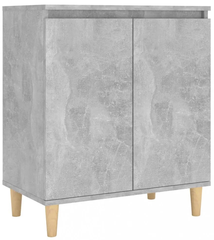 betonszürke szerelt fa tálalószekrény falábakkal 60x35x70 cm