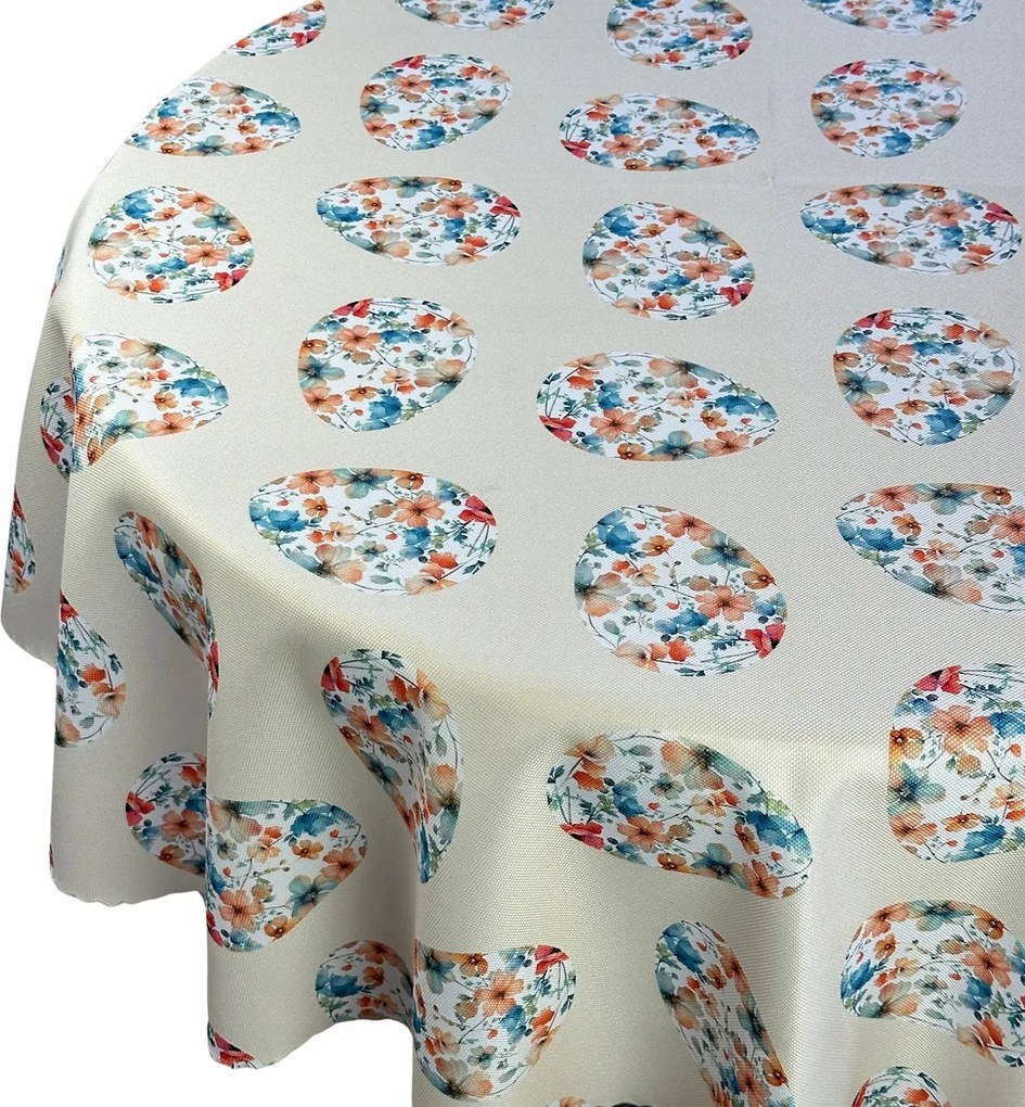 Abrosz Foltálló Húsvéti Színes Virágos Húsvéti tojás Kör átm. 120 cm