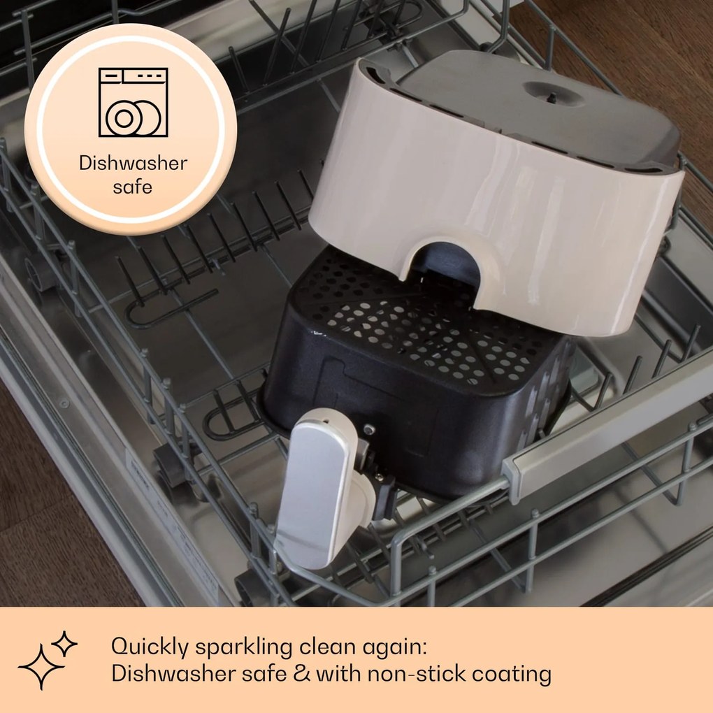 Klarstein Crisp-Pro, forrólevegős fritőz, 1400 W, 2,8 l, 8 program, időzítő, rozsdamentes acél