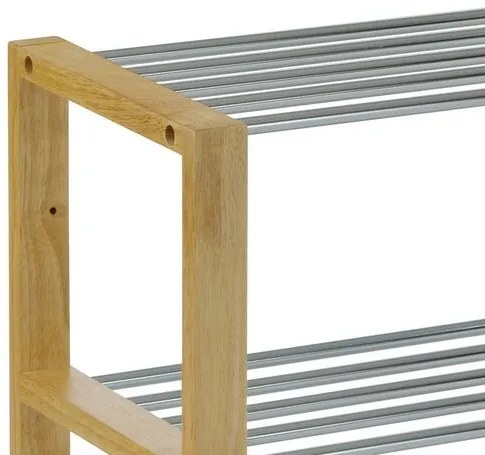 Cipőtartó 3 szintes, natúr, 80 x 30 x 50 cm, 3 emelet