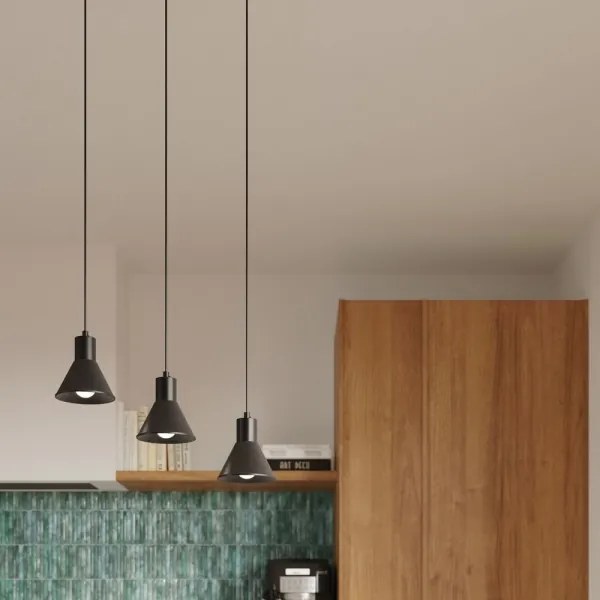 Sollux SL.0986 - Csillár zsinóron TALEJA 3xE27/60W/230V fekete