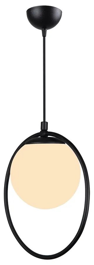 Fekete fém függőlámpa üveg búrával ø 15 cm Ates – Squid Lighting