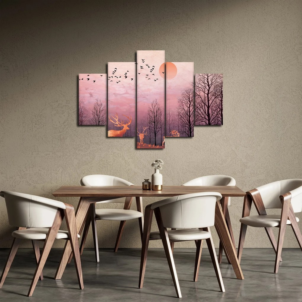 Kép - Szarvas a lenyugvó nap fényében (150x105 cm)