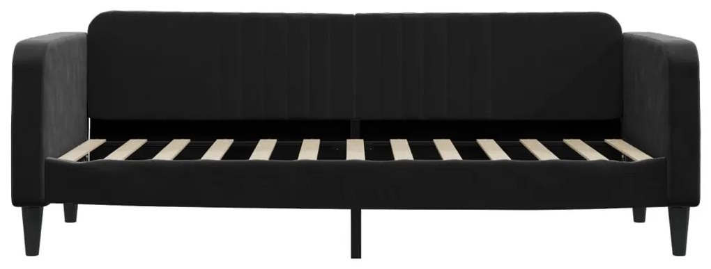 fekete kihúzható bársony heverő 80 x 200 cm