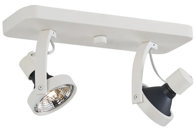 Design mennyezeti spotlámpa fehér GU10 70mm 2-lámpás állítható - Vo