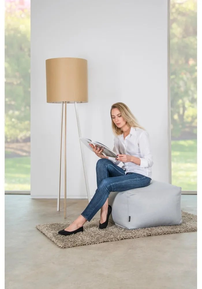 Világosszürke babzsákfotel Softbox MooG – SLOWDOWN