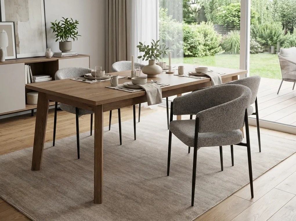 Étkezőszék AKITA fekete lábakkal, szürke