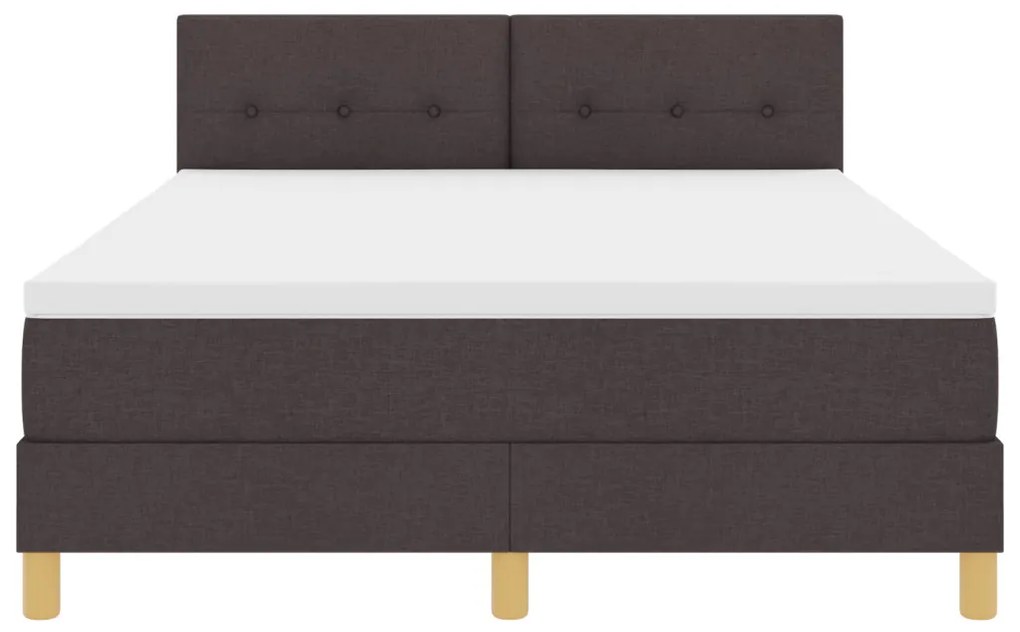 Box Spring Ágy Matraccal & LED Sötétbarna 140x200 cm Szövet