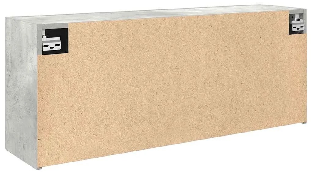 betonszürke szerelt fa fali fürdőszobaszekrény 100 x 25 x 40 cm