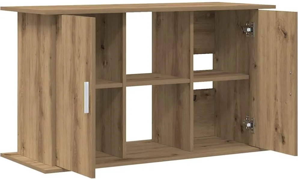 vidaXL kézműves tölgyfa akváriumállvány 101 x 41 x 58 cm rétegelt fából