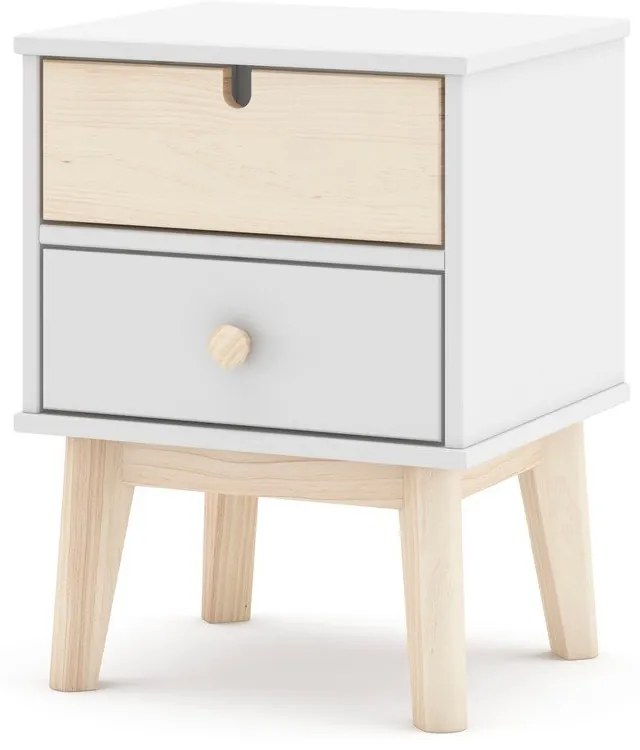 Fehér gyerek éjjeliszekrény Estefania – Marckeric