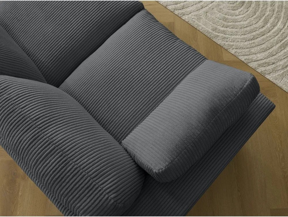 Sötétszürke kordbársony sarokkanapé Belair – Bobochic Paris
