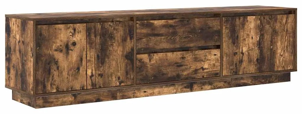 füstös tölgyszínű TV-szekrény LED-világítással 193,5x41x50 cm