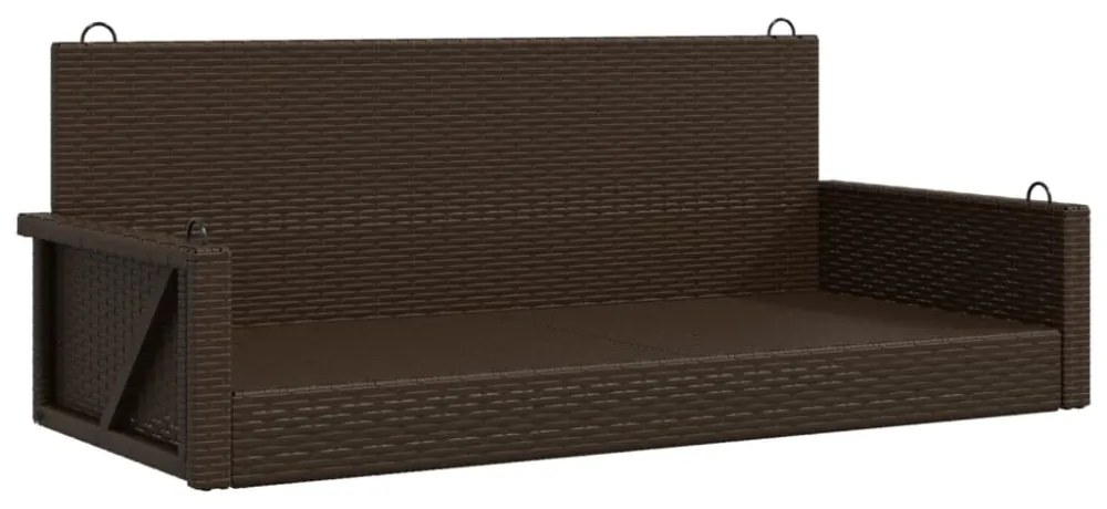barna polyrattan hintapad 119 x 56 x 48 cm