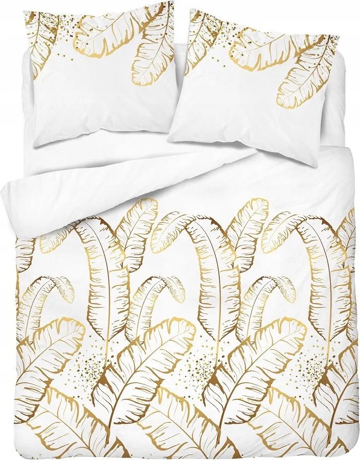 Szatén ágyneműhuzat 220x200 fehér sárga Home Satin