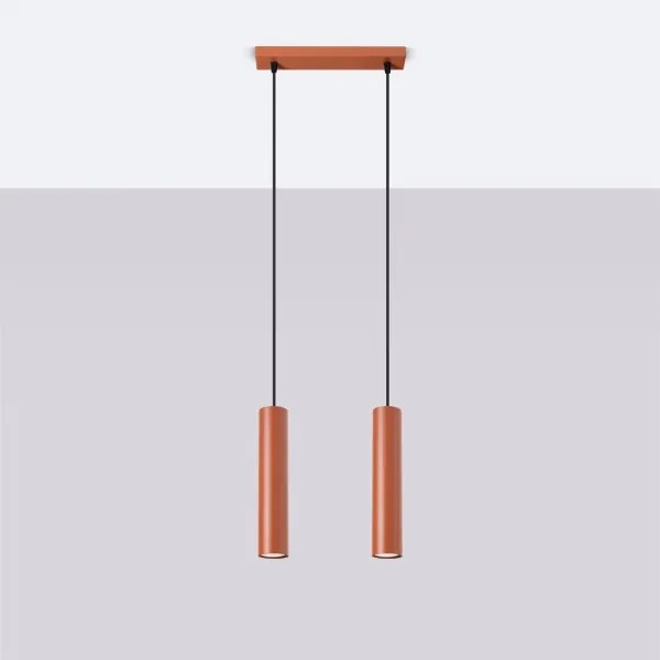 Sollux SL.1490 - Csillár zsinóron LAGOS 2xGU10/10W/230V piros