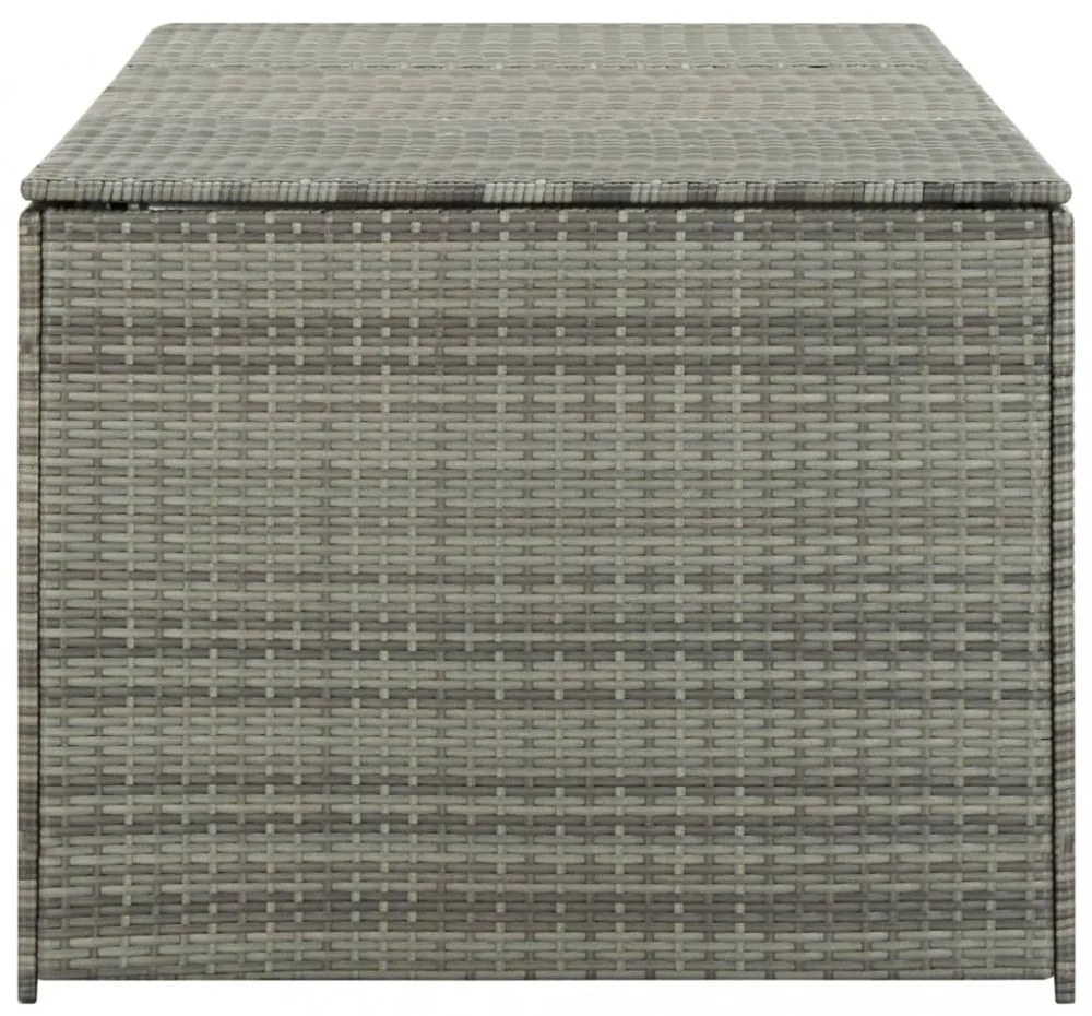 szürke polyrattan kerti tárolóláda 180 x 90 x 70 cm