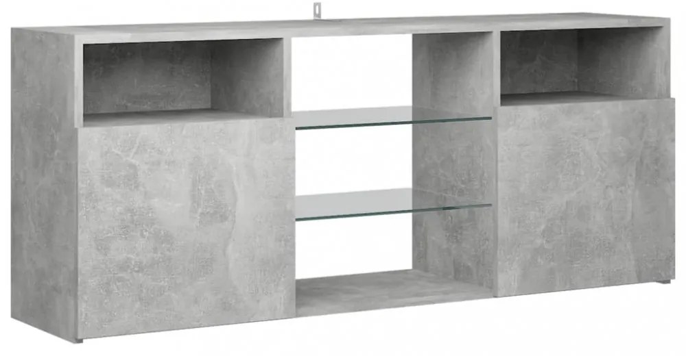 szürke TV-szekrény LED-világítással 120 x 30 x 50 cm