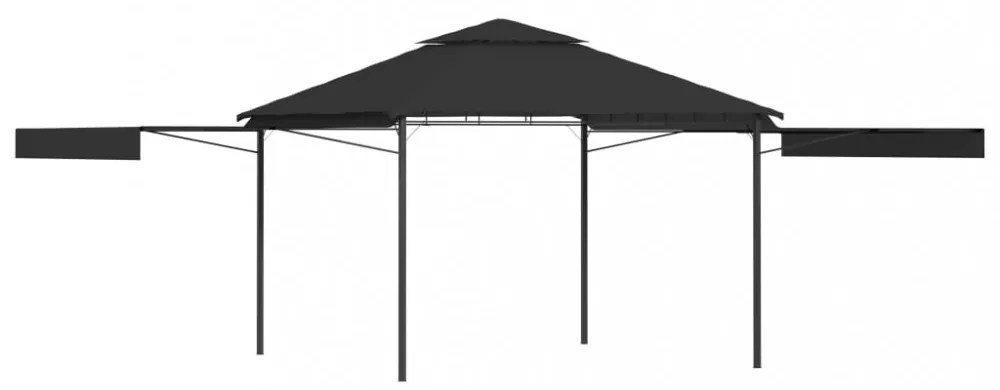 antracit pavilon dupla kibővített tetővel 3x3x2,75 m 180 g/m²