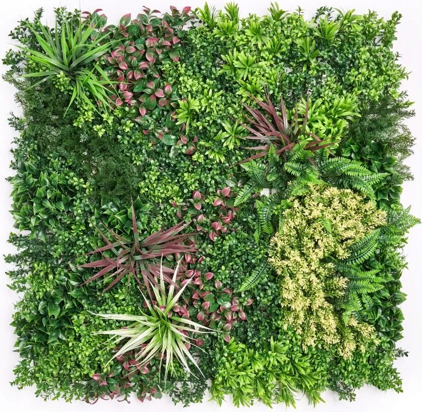 Függőleges Kert Mesterséges Növények Virágágyás Nagy 1x1m Gyönyörű Kompozíció Nem gyúlékony