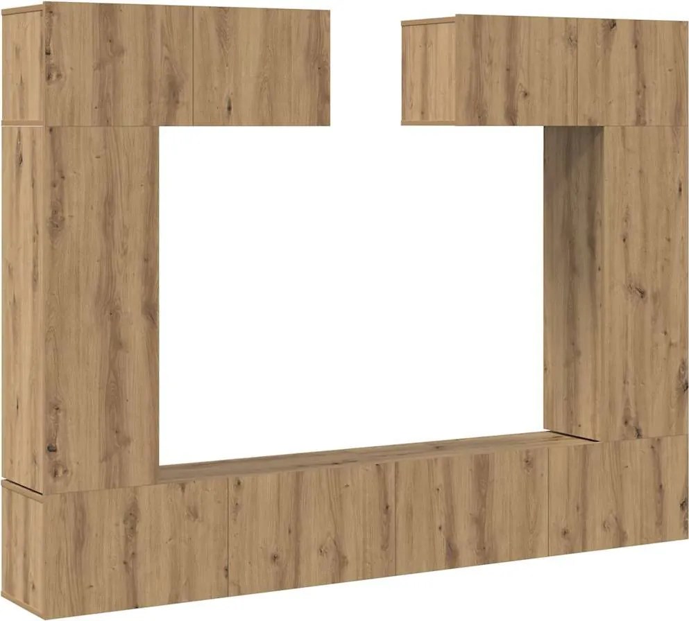 vidaXL TV szekrény garnitúra 6 pcs Artisan tölgy Faanyag