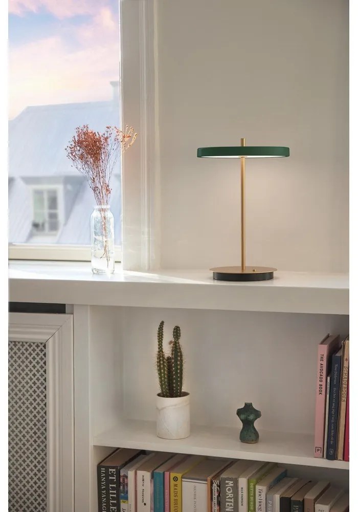 Zöld LED dimmelhető asztali lámpa fém búrával (magasság 31 cm) Asteria Move – UMAGE